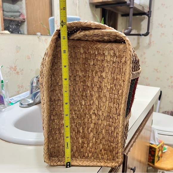 Large vintage woven wicker tote bag in "Boho" style - Picture 15 of 16